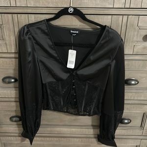 Black corset blouse